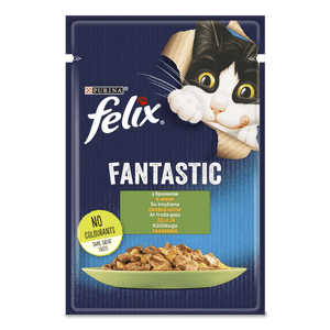 Корм для котів Felix Fantastic з кроликом в желе