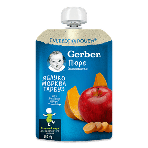 Пюре Gerber яблуко-морква-гарбуз