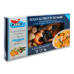 Cоус Arbi з середземноморськими мідіями, молюсками та креветками заморожений