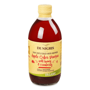 Оцет De Nigris яблучний з медом і журавлиною органічний