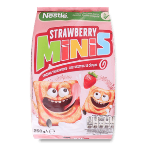 Сніданок Nestle «Стробері-мініс» з вітамінами та мінералами сухий