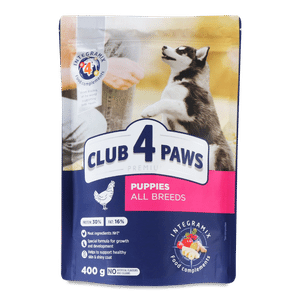 Корм для цуценят Club 4 Paws з високим вмістом курки сухий
