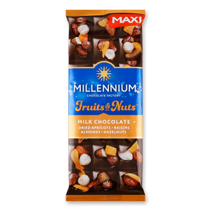 Шоколад молочний Millennium Fruits&Nuts мигдаль-фундук-курага-родзинки