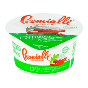 Сир кисломолочний Premialle зернистий 7% стакан