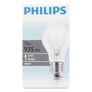 Лампа Philips 75W А60 звичайна E27