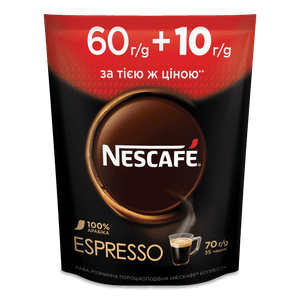 Кава розчинна Nescafe Espresso порошкоподібна 60+10 г