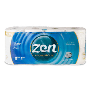 Папір туалетний Zen Premium Care Relaxing White 3-шаровий