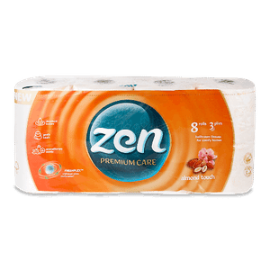 Папір туалетний Zen Premium Care Almond Touch 3шар