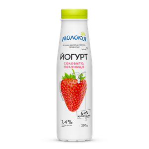 Йогурт «Молокія» «Полуниця» 1,4%, пляшка