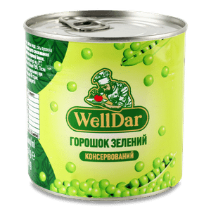 Горошок WellDar зелений консервований, ключ з/б