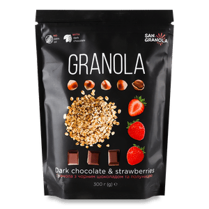 Гранола San Granola з чорним шоколадом і полуницею