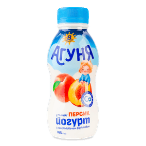 Йогурт «Агуня» персик з пробіо-вітамінами 2,7%, пляшка