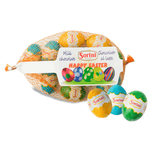 Цукерки Sorini яйця шоколадні з фундучним кремом у сіточці
