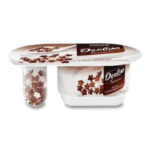 Йогурт Деліссімо Fantasia зірочки у шоколадній глазурі 6,3% стакан