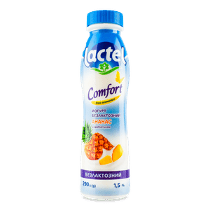 Йогурт Lactel Ананас безлактозний питний 1,5% пляшка