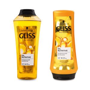 Разом дешевше Шампунь для волосся Gliss Kur Oil Nutritive 400мл + Бальзам Gliss Kur Nutritive 200мл