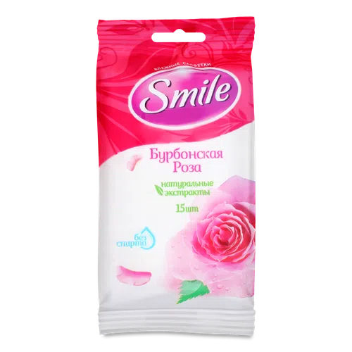 Серветки вологі Smile Daily «Бурбонська троянда» , 15шт