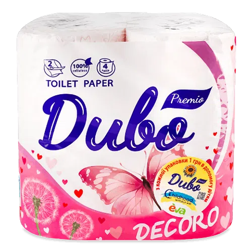 Папір туалетний Soffione Decoro 2-шаровий рожевий