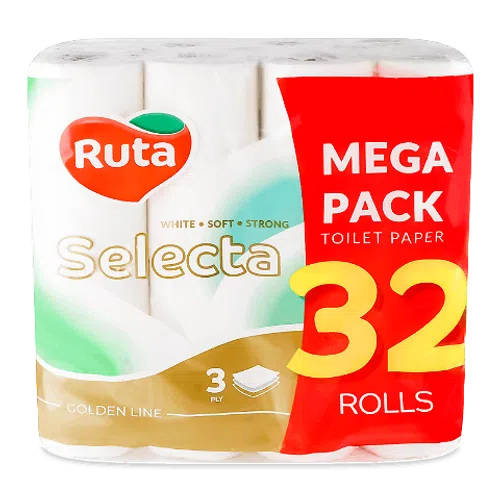 Папір туалетний Ruta Selecta білий 3-шаровий