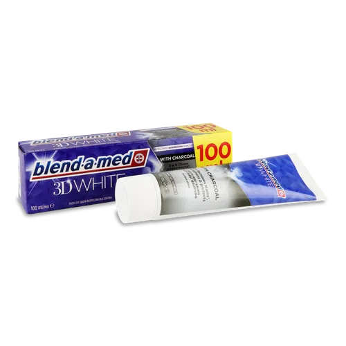 Паста зубна Blend-a-med 3D White з деревним вугіллям, 100мл