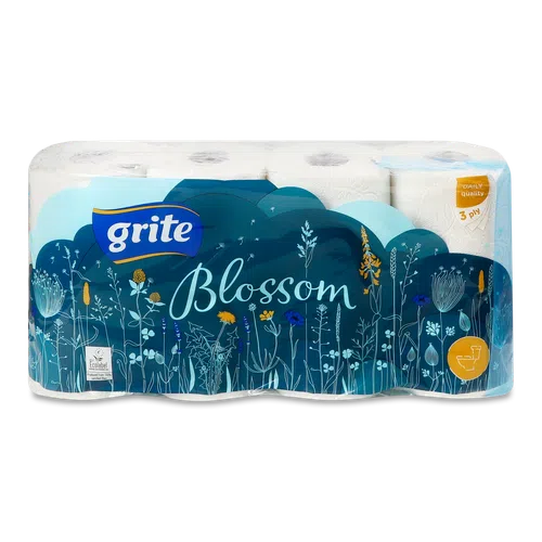 Папір туалетний Grite Blossom 3-шаровий