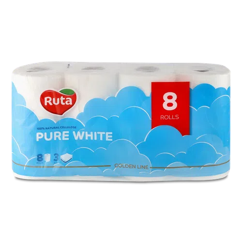 Папір туалетний Ruta Pure Whitе , 8шт/уп